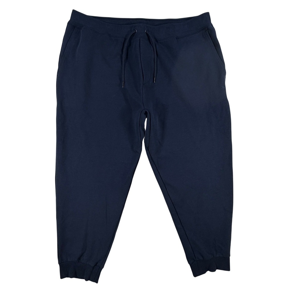 Polo Ralph Lauren Mens 2XB Embossed Double Knit Jogger Navy Blue Sweatpants Logo